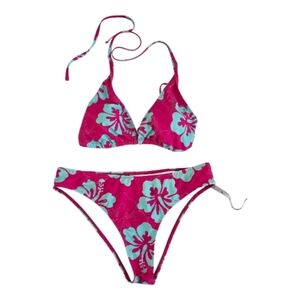 Cupshe Pink Floral Bikini size lg nwot. fully lined.light padding. triangle